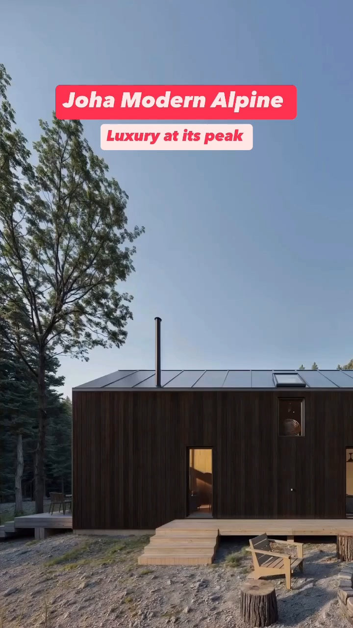 Essential houses prefab living space. A Prefabricated House with Bedrooms, Fully Equipped Kitchen, and Bathroom.