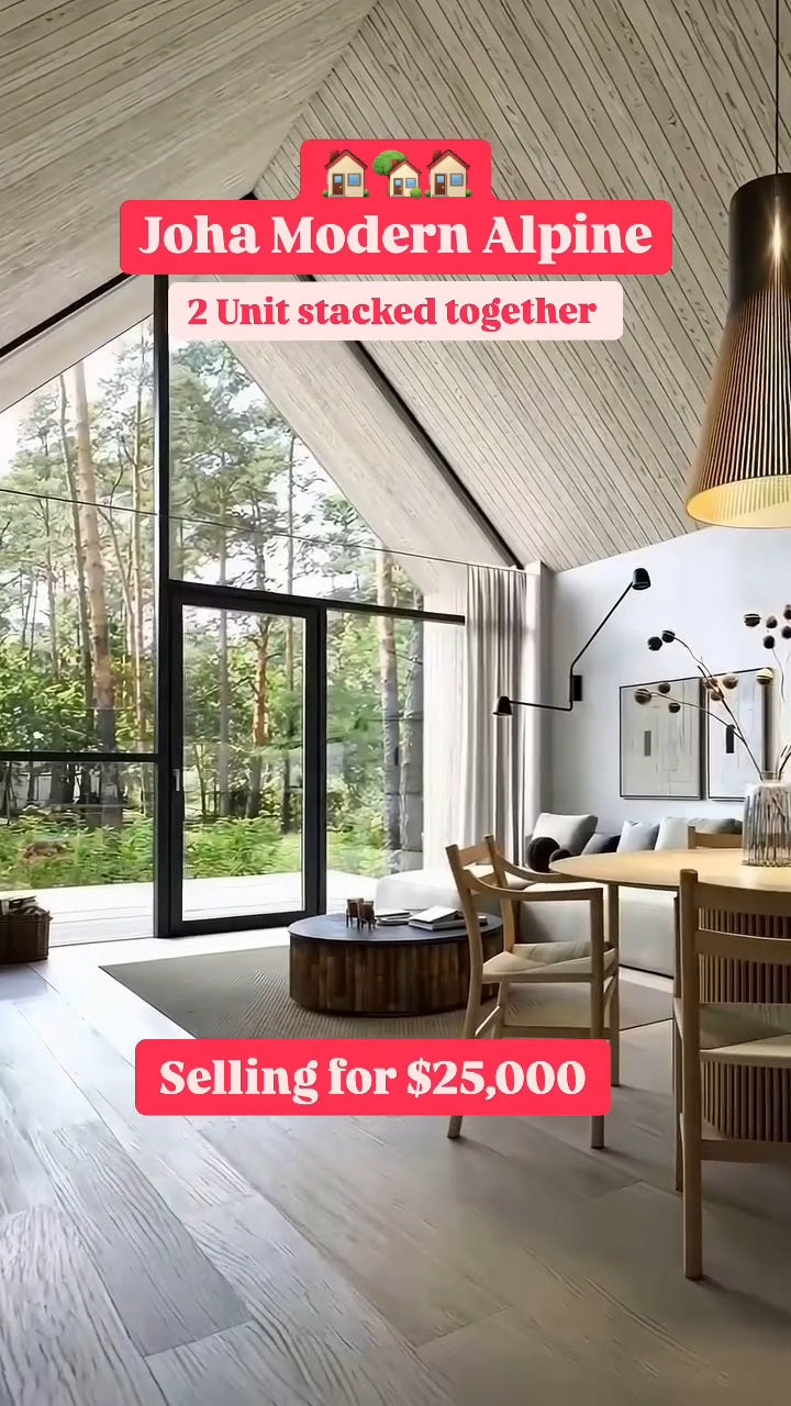 Essential houses prefab living space. A Prefabricated House with Bedrooms, Fully Equipped Kitchen, and Bathroom.