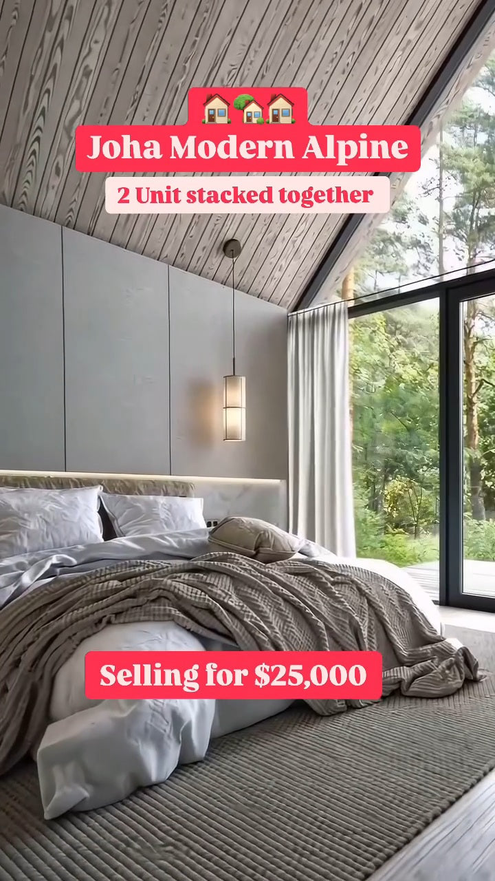 Essential houses prefab living space. A Prefabricated House with Bedrooms, Fully Equipped Kitchen, and Bathroom.